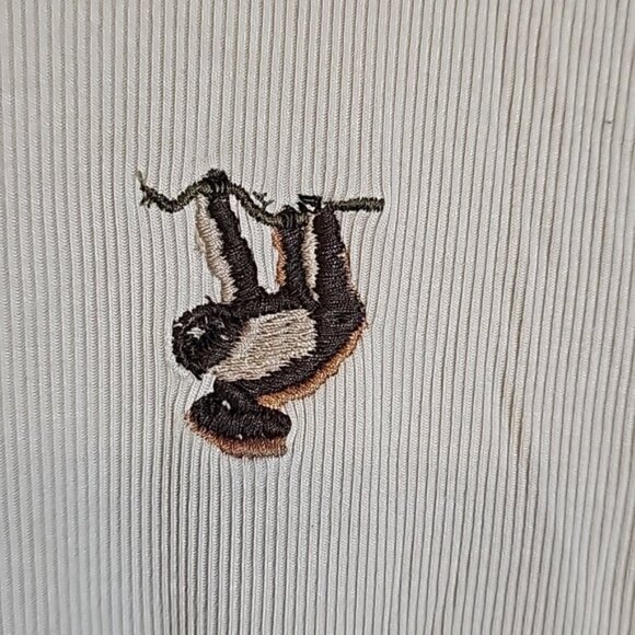 Wild Fable Womens Beige Lettuce Hem Sloth Embroidered Novelty Baby Tee Size XXL - Picture 3 of 5